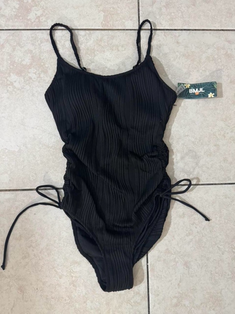 BMJL Black Ribbed One-Piece Swimsuit